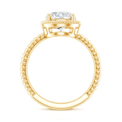 Brilliant Cut 8 MM Moissanite Rope Band Engagement Ring