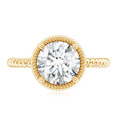 Brilliant Cut 8 MM Moissanite Rope Band Engagement Ring