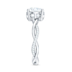 Round Cut Solitaire Moissanite Braided Engagement Ring