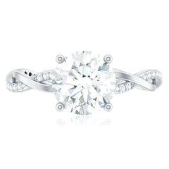 Round Cut Solitaire Moissanite Braided Engagement Ring