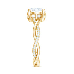 Round Cut Solitaire Moissanite Braided Engagement Ring