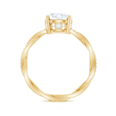 Round Cut Solitaire Moissanite Braided Engagement Ring