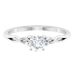 Round Moissanite Solitaire Celtic Promise Ring