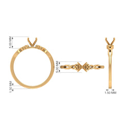 Round Moissanite Solitaire Celtic Promise Ring