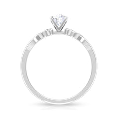Round Moissanite Solitaire Celtic Promise Ring