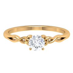 Round Moissanite Solitaire Celtic Promise Ring