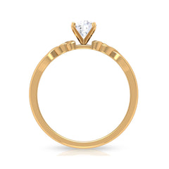 Round Moissanite Solitaire Celtic Promise Ring