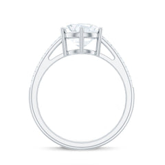 Certified Moissanite Side Stone Engagement Ring for Women