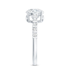 Solitaire Moissanite Engagement Ring with Side Stones