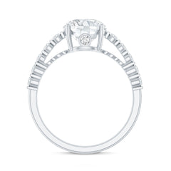 Solitaire Moissanite Engagement Ring with Side Stones