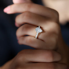 Certified 2.25 CT Moissanite Teardrop Engagement Ring For Her