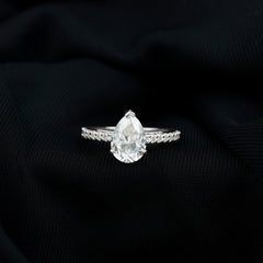 Certified 2.25 CT Moissanite Teardrop Engagement Ring For Her
