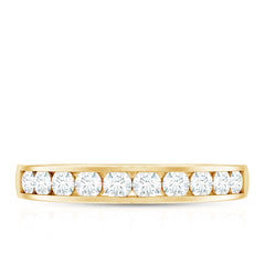Channel Set Moissanite Half Eternity Band Ring