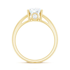 Pear Shaped Moissanite Split Shank Engagement Ring