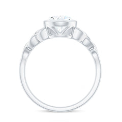 2.25 Carat Pear Shape Moissanite Celtic Knot Engagement Ring