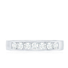 Diamond Seven Stone Band Ring in Channel Setting