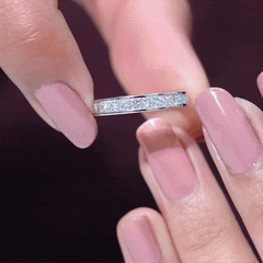 Princess Cut Diamond Half Eternity Ring in Channel Setting