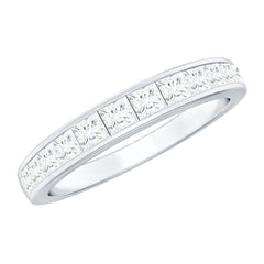 Princess Cut Diamond Half Eternity Ring in Channel Setting