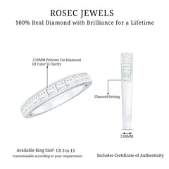 Princess Cut Diamond Half Eternity Ring in Channel Setting