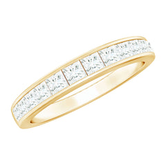 Princess Cut Diamond Half Eternity Ring in Channel Setting