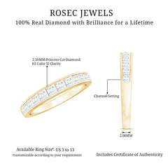 Princess Cut Diamond Half Eternity Ring in Channel Setting