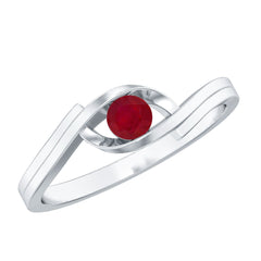 Natural Red Ruby Promise Ring with Bypass Shank
