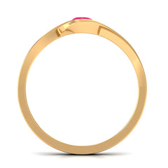 Natural Red Ruby Promise Ring with Bypass Shank