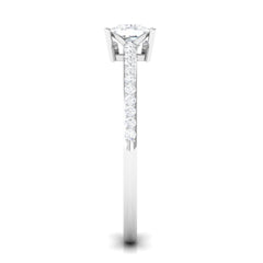 3/4 CT Princess Cut Zircon Solitaire Ring with Surprise and Side Stones