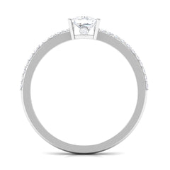 3/4 CT Princess Cut Zircon Solitaire Ring with Surprise and Side Stones