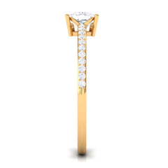 3/4 CT Princess Cut Zircon Solitaire Ring with Surprise and Side Stones
