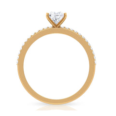 3/4 CT Princess Cut Cubic Zircon Solitaire Ring with Side Stones