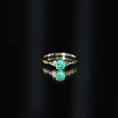 Solitaire Round Emerald Promise Ring with Celtic Band