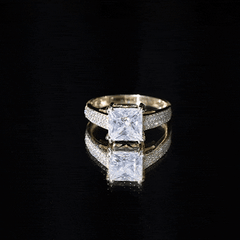 Princess Cut Moissanite Engagement Ring With Certificate