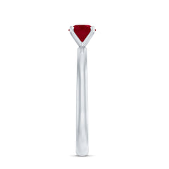 July Birthstone 5 MM Ruby Solitaire Ring in Peg Head Setting