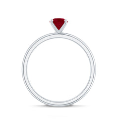 July Birthstone 5 MM Ruby Solitaire Ring in Peg Head Setting