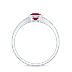 Natural 0.6 Carat Ruby Promise Ring with Split Shank