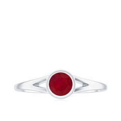 Natural 0.6 Carat Ruby Promise Ring with Split Shank