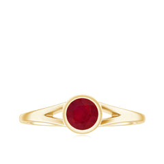 Natural 0.6 Carat Ruby Promise Ring with Split Shank
