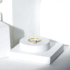 Solitaire Moissanite Celtic Knot Ring for Women