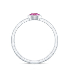 0.75 CT Solitaire Pink Tourmaline and Diamond Engagement Ring