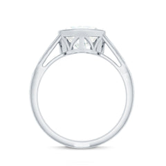 Heart Shape Moissanite Bezel Set Engagement Ring