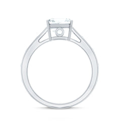 Asscher Cut Moissanite Solitaire Engagement Ring with Certificate