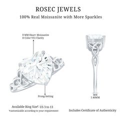 Heart Shaped Moissanite Celtic Engagement Ring
