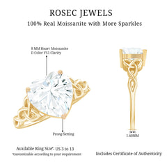 Heart Shaped Moissanite Celtic Engagement Ring