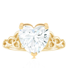 Heart Shaped Moissanite Celtic Engagement Ring