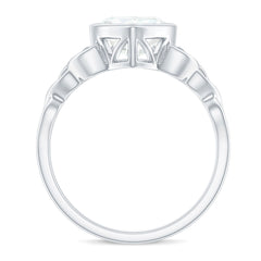 Heart Shape Moissanite Knot Engagement Ring in Bezel Setting
