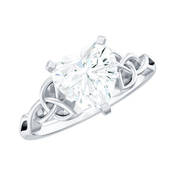 2 CT Heart Shaped Moissanite Celtic Knot Engagement Ring