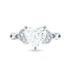 2 CT Heart Shaped Moissanite Celtic Knot Engagement Ring
