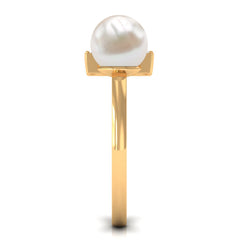 Freshwater Pearl and Diamond Modern Cuff Ring