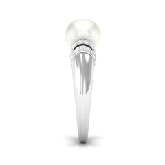 8.25 CT Freshwater Pearl and Diamond Engagement Ring